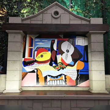 Cubism inspired mural (Picasso's Guitar and Mandoline)