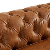Century Chesterfield Sofa Light Brown Leather 118"