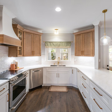 Bright Kitchen Remodel with Natural Wood and White Cabinets