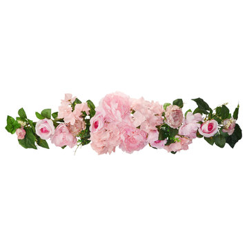 32" Pink Peony/Rose/Hydrangea Swag