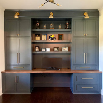 Modern Navy/Walnut Built-In