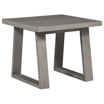 Unique Furniture May 24x24" Farmhouse Wood End Table in Gray