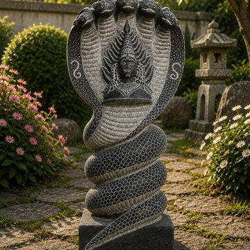 1.75 ft Nagathamman with Shiva Lingam Garden Sculpture
