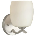 Forte - Forte 5135-01-55 Maria, 1 Light Wall Sconce, Brushed Nickel/Satin Nickel - The Maria sconce in brushed nickel finish steel haMaria 1 Light Wall S Brushed Nickel Satin *UL Approved: YES Energy Star Qualified: n/a ADA Certified: n/a  *Number of Lights: 1-*Wattage:75w Medium Base bulb(s) *Bulb Included:No *Bulb Type:Medium Base *Finish Type:Brushed Nickel