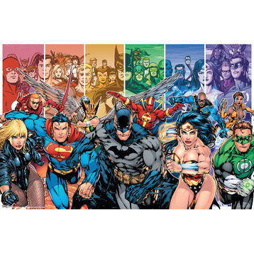 DC Comics Team Poster, Premium Unframed