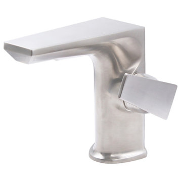 Miller Single Lever Contemporary Lavatory Bathroom Faucet, Brushed Nickel
