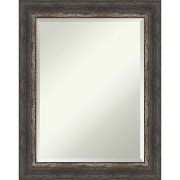 Bark Rustic Char Beveled Bathroom Wall Mirror - 23 x 29 in.