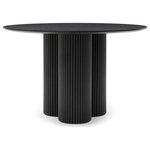 Meridian Furniture - Simba Dining Table, Black, 48" Wide - Gather your favorite peeps around this Simba dining table. A sleek shade of black, this handsome mid-century designed table has a modish look that's perfect for both contemporary and traditional dining rooms. The black oak veneer table top measures 48 inches, giving you oodles of room for place settings and lots of elbowroom for dinner guests. Made from ash wood and wood products, this sturdy table has a solid wood fluted base for added aesthetics.