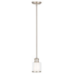 Livex - Livex 40210-91 1-Light Brushed Nickel Mini Pendant, Brushed Nickel - A magnificent home lighting choice, the Middlebush collection one light mini pendant effortlessly blends traditional style with clean, modern-day materials.