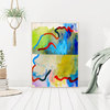 Blue Green abstract art, modern contemporary artwork