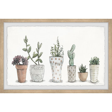 "Decorative Plant Vases" Framed Painting Print