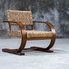 Uttermost 23483 Rehema 30"W Wood Framed Dual Arm Accent Chair - Rattan