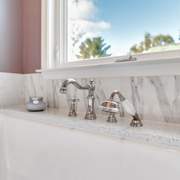 Eclectic White Master Bathroom Design Leesburg, VA