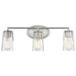 Savoy House - Savoy House 8-7045-3-SN Sacremento - 3 Light Bath Bar - A clean, streamlined design with clear seeded glasSacremento 3 Light B Satin Nickel Clear SUL: Suitable for damp locations Energy Star Qualified: n/a ADA Certified: n/a  *Number of Lights: 3-*Wattage:60w E26 Medium Base bulb(s) *Bulb Included:No *Bulb Type:E26 Medium Base *Finish Type:Satin Nickel