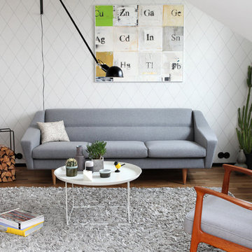 Wohnzimmer in grau skandinavisch