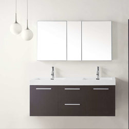 54 inch Double Sink Wenge Bathroom Vanity - Bathroom Vanities And Sink Consoles