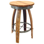 Central Coast Creations - Wine Barrel Swivel Top Bar Stool, 26" - Assembly Required: Please contact me if this is a problem other shipping options are available.