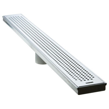 LUXE Square Grate Linear Drain, Stainless, 48"