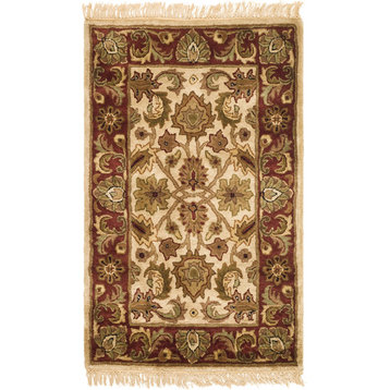 Safavieh Classic Collection CL244 Rug, Ivory/Red, 2'3"x8'