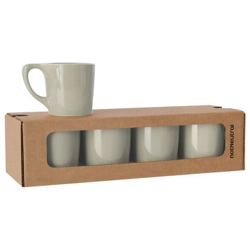 LINO Coffee Mugs, Set of 4, Stone Gray