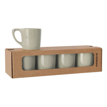 LINO Coffee Mugs, Set of 4, Stone Gray