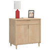 Pemberly Row Contemporary Engineered Wood Library Base in Natural Maple