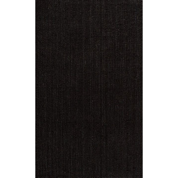 Pata Hand Woven Chunky Jute Black 8 ft. x 10 ft. Area Rug