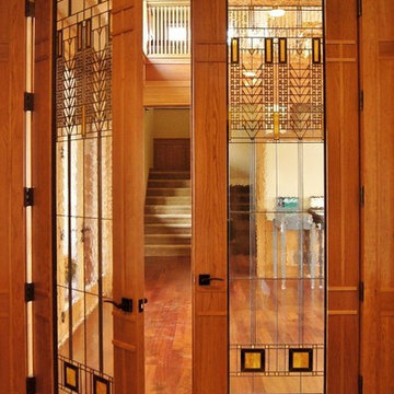 Prairie Style Stained Glass Interior Doors