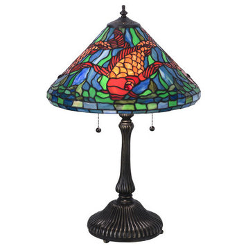 24.5" H Tiffany Koi Table Lamp