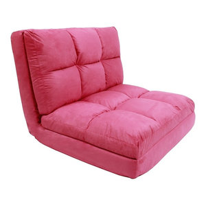 Loungie Micro Suede Convertible Flip Chair Sleeper Dorm Couch