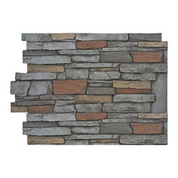 143-36-BRECKENRIDGE DEEP WIDE STACKED DESIGN WALL PANEL - 36"H - Wall Panels