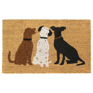 White Machine Tufted Dogs Doormat, 18" x 30"