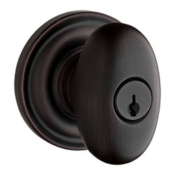 Baldwin - Entry Ellipse Knob on Traditional Round Rose - Door Hardware