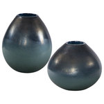 Uttermost - Uttermost Rian Vases, Set of 2 Aqua Bronze - Uttermost's Vases Combine Premium Quality Materials With Unique High-style Design.