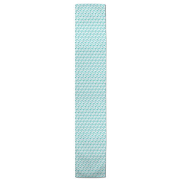 Teal Geo Triangles 16x72 Table Runner
