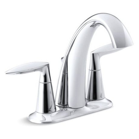 Kohler Alteo Centerset Bathroom Sink Faucet with Lever Handles, Polished Chrome