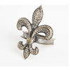 Jeweled Fleur-De-Lis Gold Napkin Rings, Set of 4