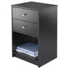Winsome Wood Ava Accent Table With 2 Drawers, Black Finish