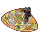 GAUDI - GAUDI: Large Triangular Centerpiece Plate - The Gaudi' collection is part of our new 'Artistica Contempo' division where we feature exclusive and trendy designs while maintaining our traditional handcrafting and hand painted feature.