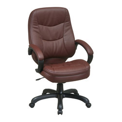 High Back Executive Wine Leather Chair - Office Chairs