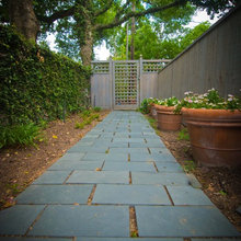 stepping stones/side of house