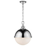 Z-Lite - Z-Lite Peyton 2-Light Pendant, Chrome/Opal Etched, 619P14-CH - Designed for style, the rounded silhouette from this two-light mini pendant is sleek and stunning. Complete with a radiant metallic top and a soft glass shade, this modern fixture beams brilliance.
