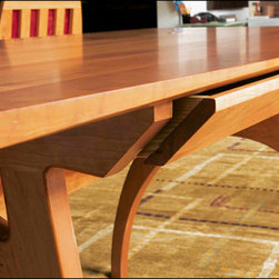 S2 Crescent Desk with Drawers in Cherry - Desks And Hutches