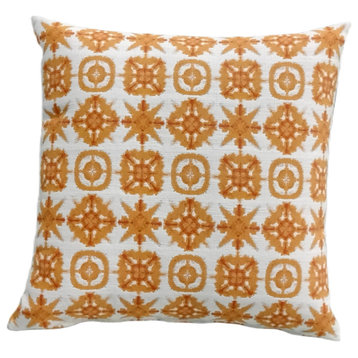 Kimberly Ann Indoor/Outdoor Throw Pillow, Set of 2, Clementine, 20" X 20"