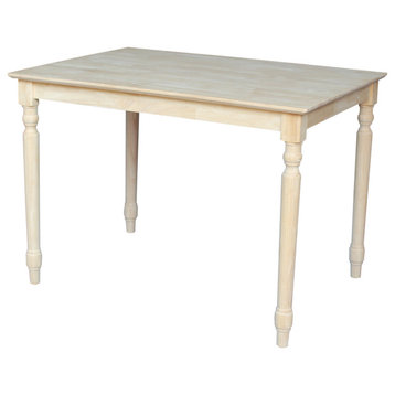 Solid Wood Top Table - Turned Legs