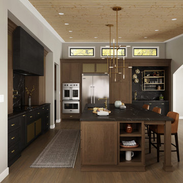A Sleek Shallow Shaker Kitchen with a Moody Atmosphere
