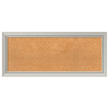 Framed Cork Board, Romano Silver Wood, 42x18