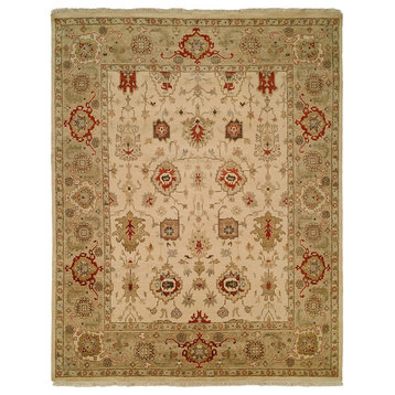 Pasha Hand-Knotted Runner Rug, Ivory and Camel, 2'6"x10'