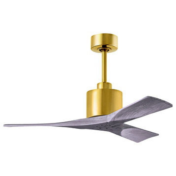 Nan 6-Speed DC 42 Ceiling Fan in Brushed Brass with Barnwood Tone blades