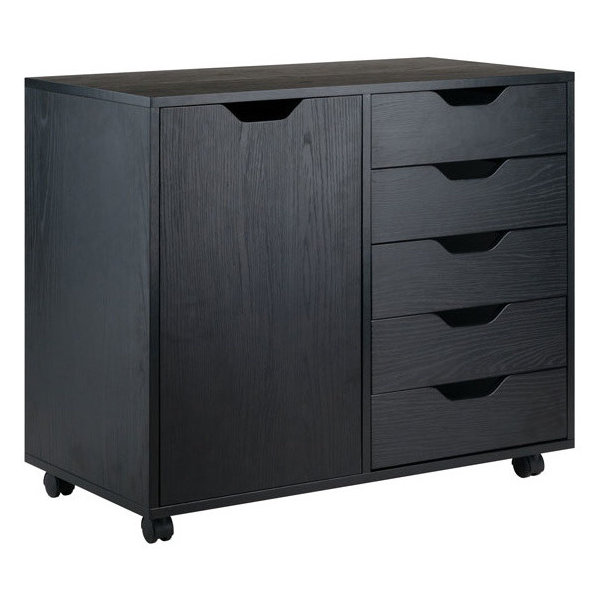Winsome Halifax Home Office Storage Mobile Cabinet - Black Finish, 30.